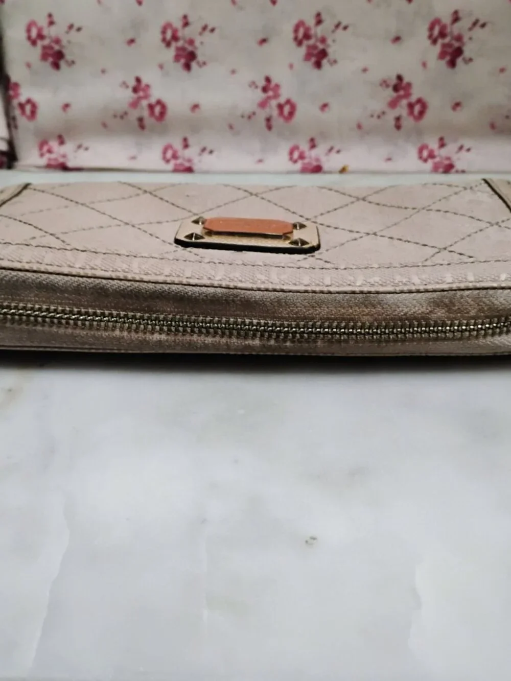 Pale Pink Guess Wallet Zippered
